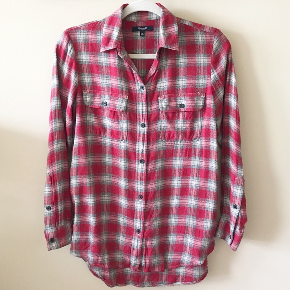 Madewell Plaid Button Down Top // XS